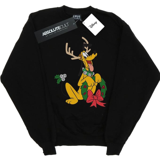 Disney Heren Pluto Kerstmis Rendier Sweatshirt (Zwart)
