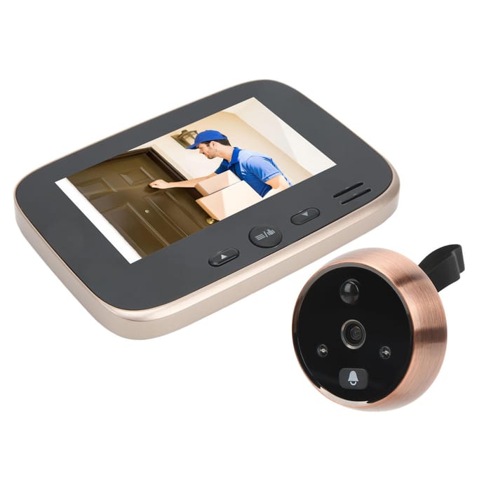 Draadloze digitale deurbel met 4,3 inch scherm, 1 MP bewegingsdetectie en nachtzicht voor thuis.
