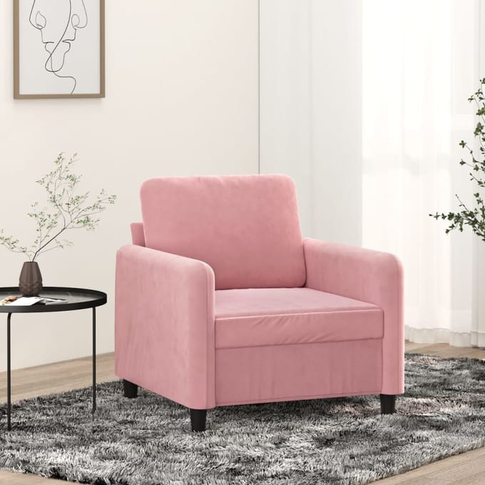 vidaXL Fauteuil 60 cm fluweel roze