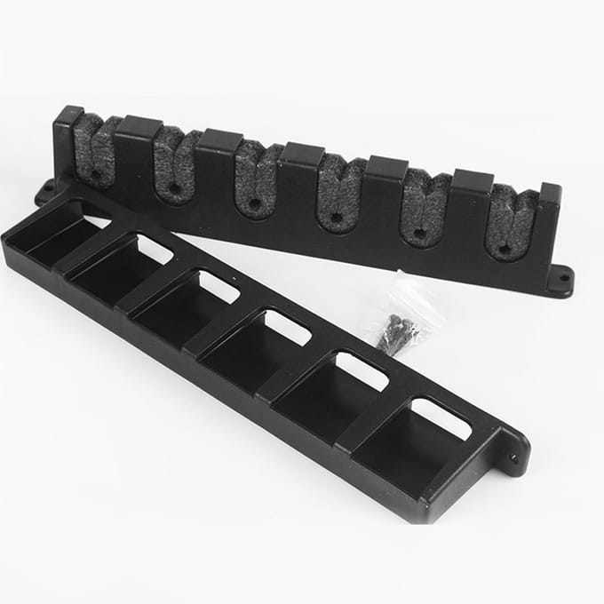 Support Vertical pour canne à pêche à 6 tiges, ensemble de supports muraux pour canne à pêche, pour Garage et bateau noir