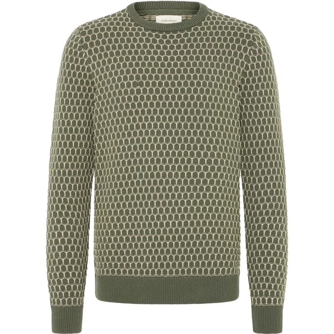Blend Sweater Boogjes Motief Groen - Maat XXL