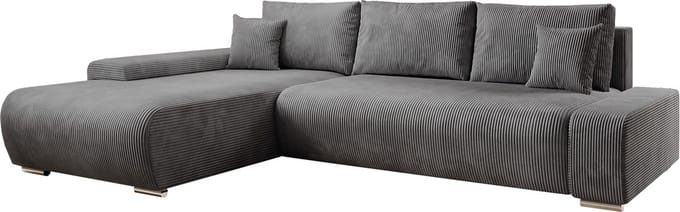 Sofa Iseo - Links - Met slaapfunctie - Donkergrijs