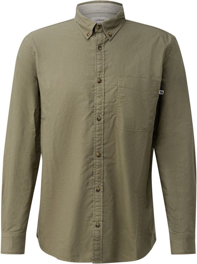 s.Oliver - male - Regular fit: overhemd met lange mouwen, kledingkleurstof en button-down kraag