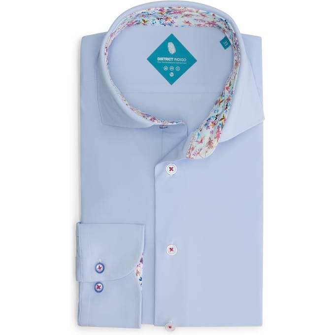 District Indigo Performance Overhemd Light Blue  37
