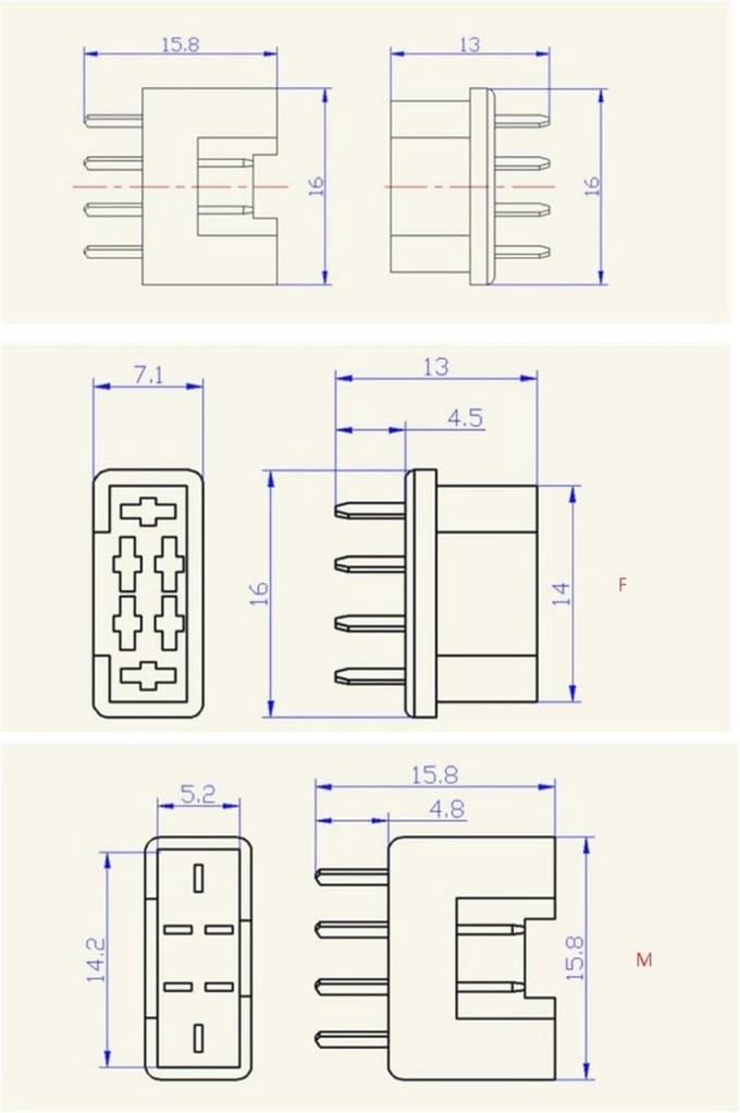 Premium 6-Pins Hoogstroom Connector Set - 10 Stuks Gouden Stekkers 35A voor Modelbouw