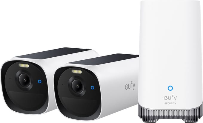 eufy eufycam E40 2 - Pack & HomeBase 3 - 2K Cameraset met Accu en Zonnepaneel