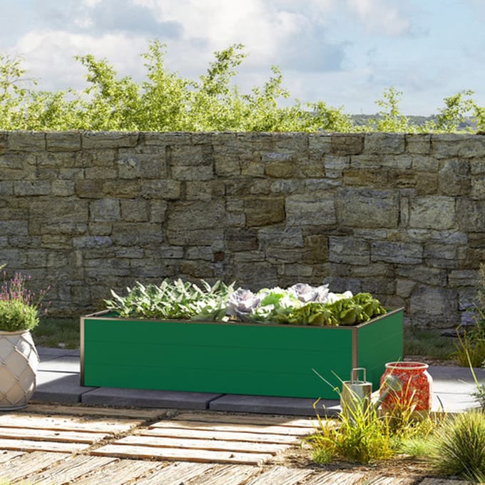 195 x 99 x 39 cm Moestuinbak Halfsize, Groen