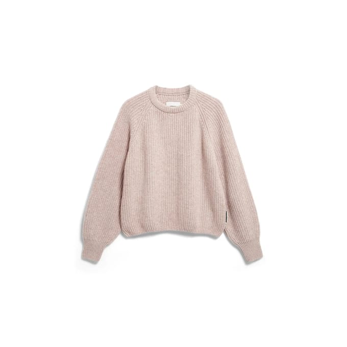 Loose fit pullover van wolmix model 'RIB KNIT'