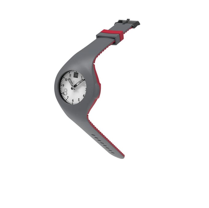 TOO LATE - siliconen horloge - MASH UP BICOLOR - Ø 40 mm - DARK GREY RED