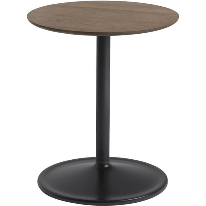 Muuto Soft Side Tafel hoog - massief eiken gerookt/zwart - Ø41
