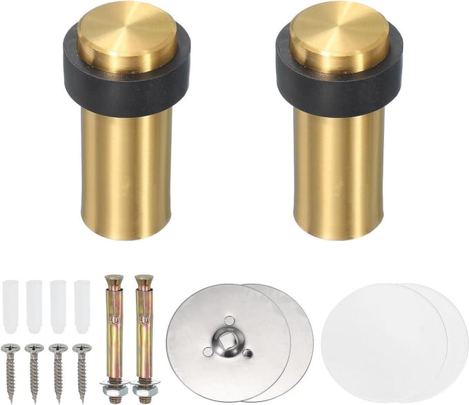Deurstoppers RVS - Deurwig Deurvastzetter - Deur Open Houden - Zelfklevend Schroefbaar - 80 mm Hoog - Grijs