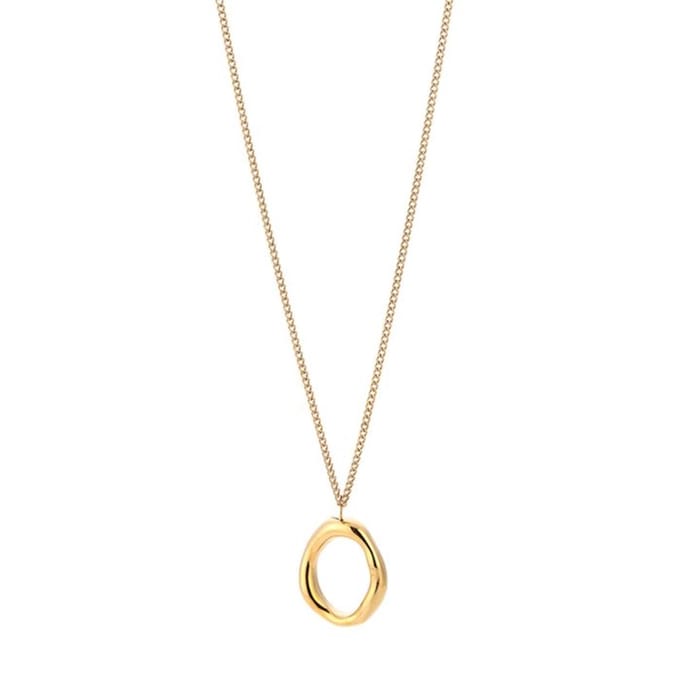 Bijoutheek Collier Open Cirkel Organisch Goudkleurig