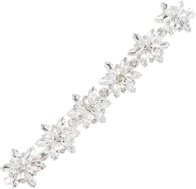 Allecto - Glanzende Bloem Glas Strass Kraag Sierlijst - Decoratieve