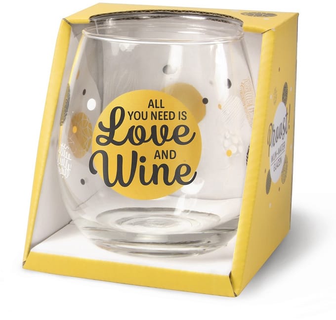 Glas - Water- & wijnglas - All you need is love and wine