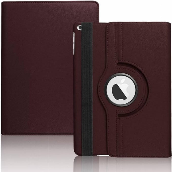 Ntech Apple iPad 9.7 (2018) Hoes Case Cover 360° draaibaar Multi stand Bruin
