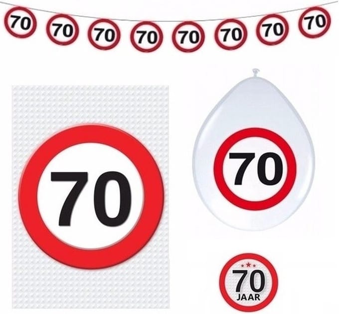 70 jaar stopbord versiering basis set