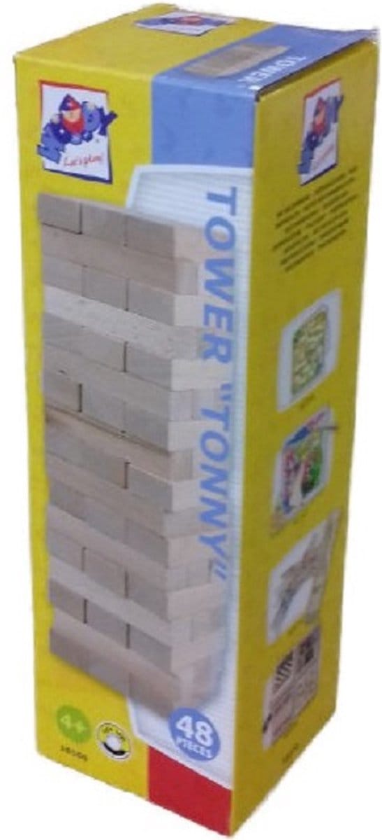 Spel - Balansspel - Toren - Naturel - 7,5x7,5x24cm