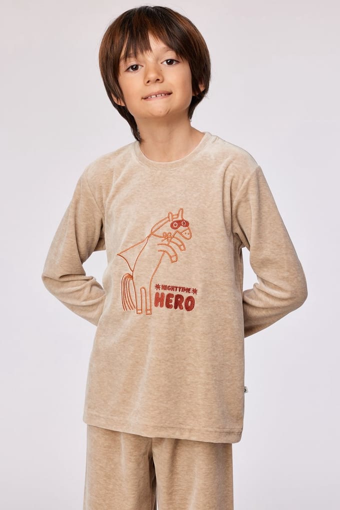 Woody pyjama unisex - pony - beige - 252-10-PLC-V/227 - S