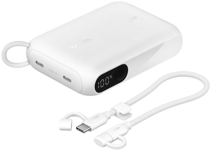 Belkin BoostCharge power bank - with display - 24 pin USB-C - 20 Watt - 10000 mAh