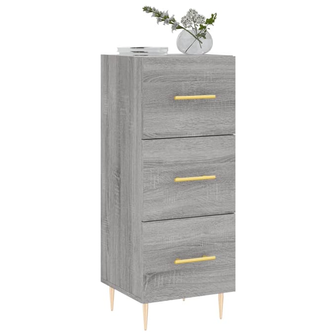 vidaXL - Dressoir - 34,5x34x90 - cm - bewerkt - hout - grijs - sonoma - eikenkleurig