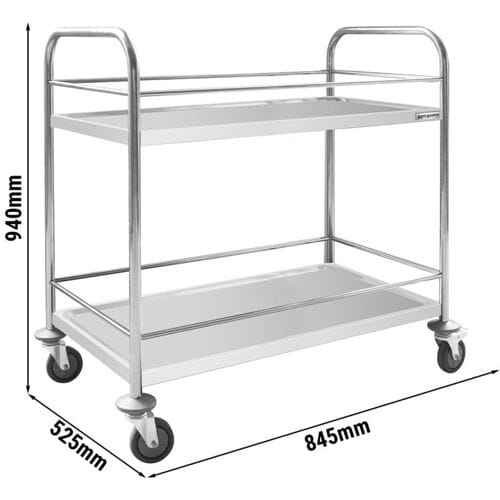 GGM Gastro Servierwagen - 845x525mm - mit 2 Abstellflächen & Verstrebung
