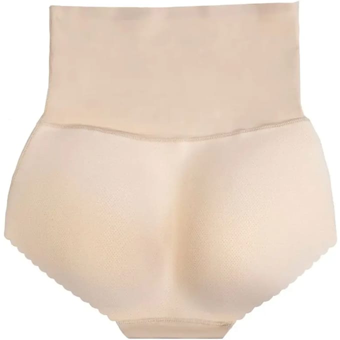 Bye Bra gewatteerde slip met hoge taille, corrigerend, ademend ondergoed, billenversterkend, billenliftend, figuurcorrigerende lingerie voor vrouwen, beige, maten: S, M, L (M)