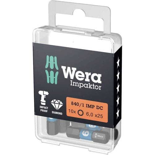 Wera Impaktor Bit 4,0 x 25 mm 1/4" Hex-Plus Diamant