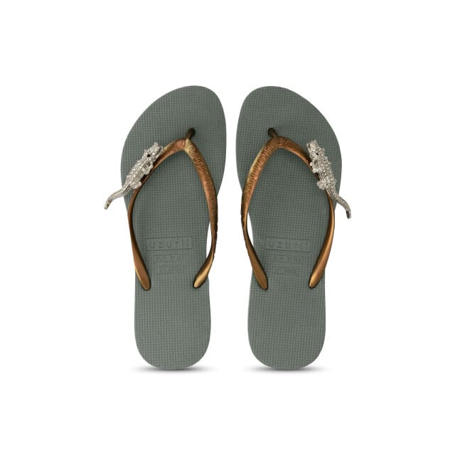 Uzurii | Teenslippers | Dames | Legergroen | Maat 41/42