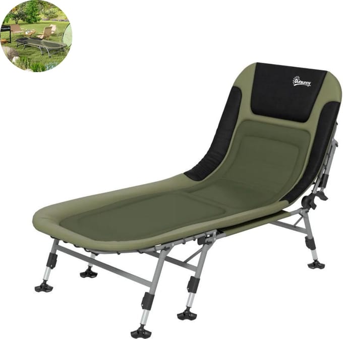 Veldbed - Kampeerbed - Vouwbed - Stretcher- Opvouwbaar - 1 Persoons - Groen