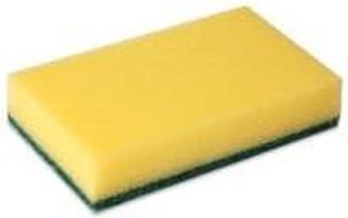 Schuurspons primesource 9x15cm geel/groen