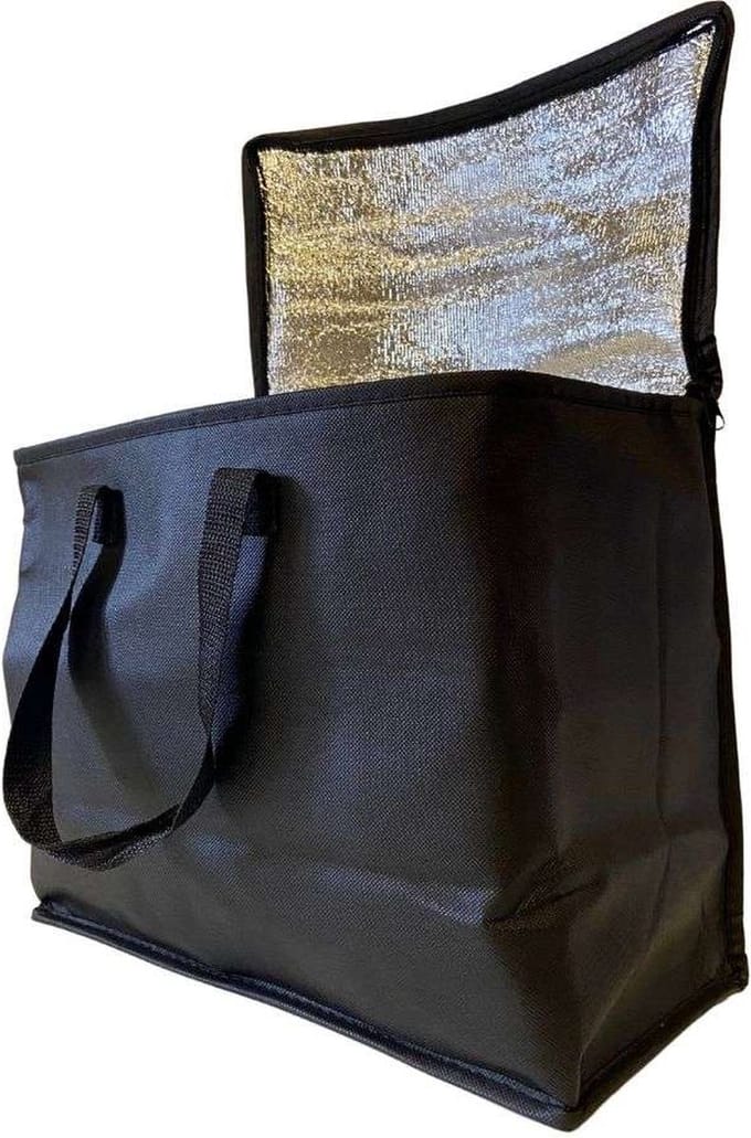 Koeltas met rits - Zwart - 35x18x30 cm