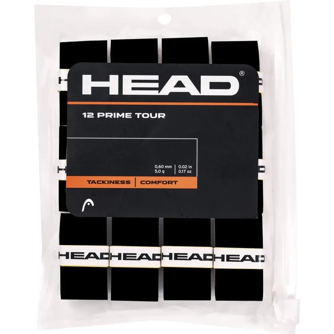 Head Prime Tour - Overgrip - Tackiness - Comfort - Zwart - 12 stuks
