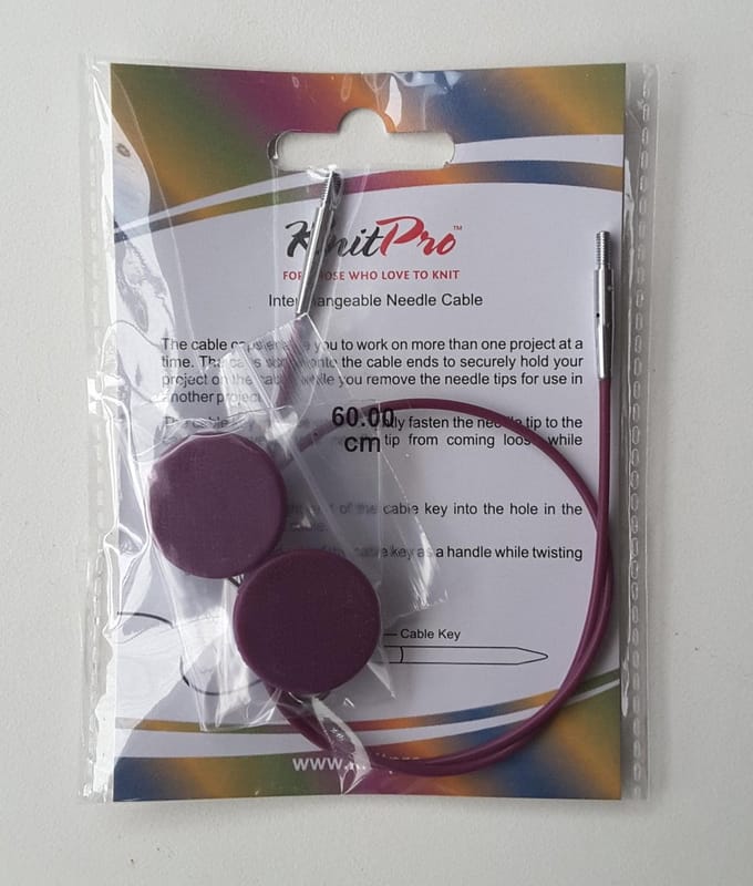 KnitPro Kabel 60cm paars.