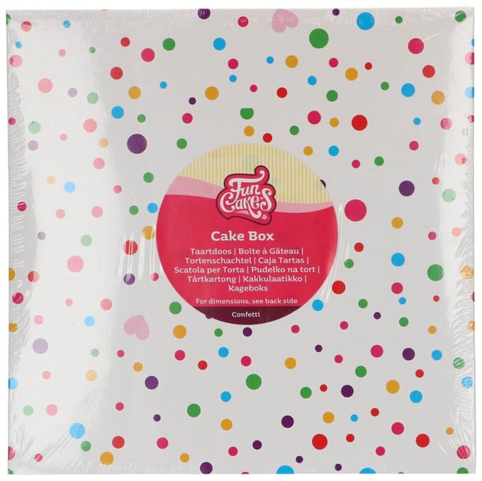 FunCakes Taartdoos Confetti 25x25x15cm pk/1