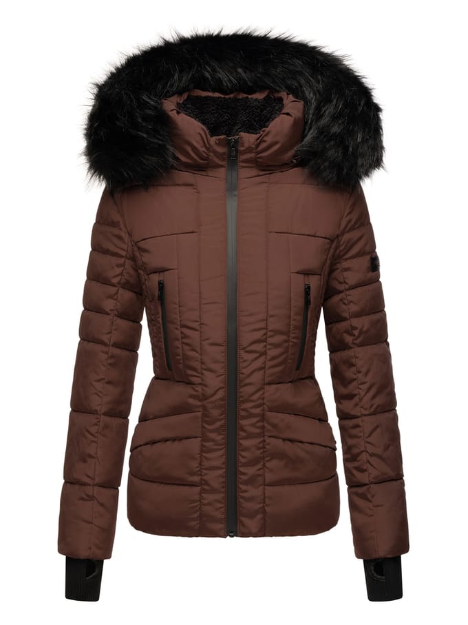 Navahoo Dames Winterjas Adele – Warm, Met Teddyvoering & Afneembare Bontkraag