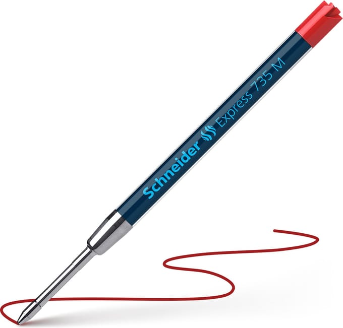 Schneider balpenvulling - Express 735 - penpunt M - rood - S-7362