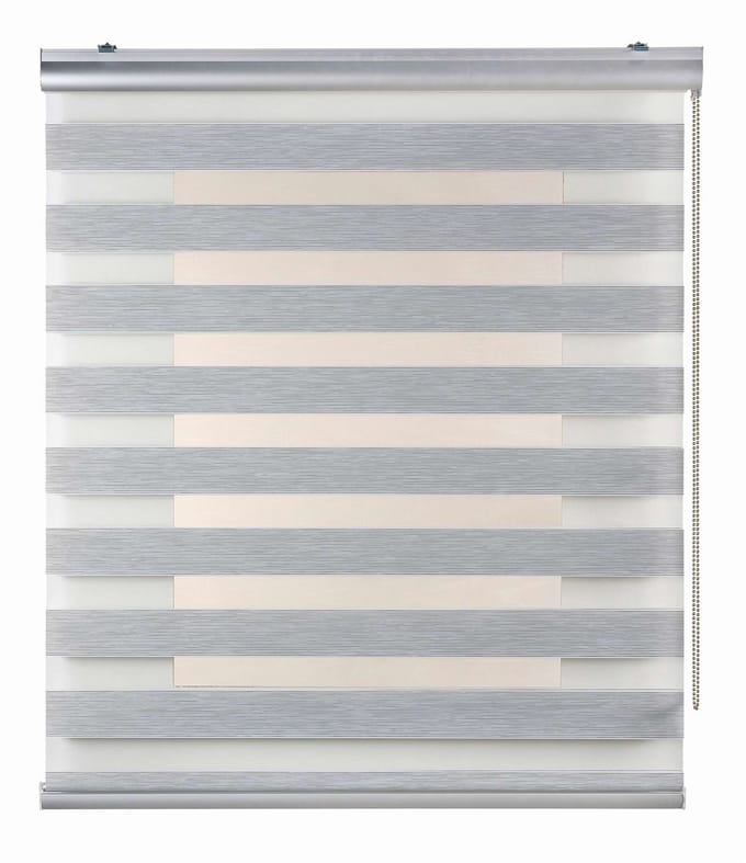 Storesdeco - Premium Duo rolgrodijn aluminium afwerking, Grijs, 80x250 cm