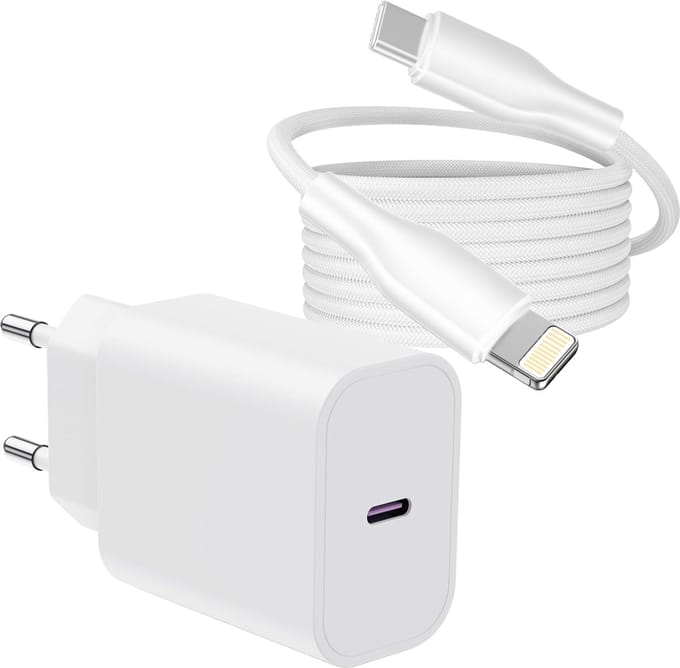 Super Snellader geschikt voor Apple iPhone 14 en iPad met Lightning - 3 Meter Oplader Set
