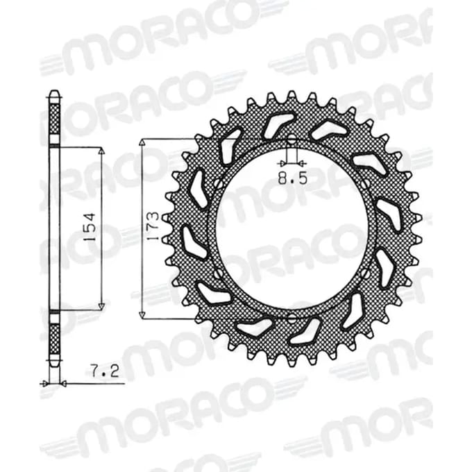 Motorfiets kroon Supersprox RFE-6608:43 # 1-4695-43 # 50-29027-43