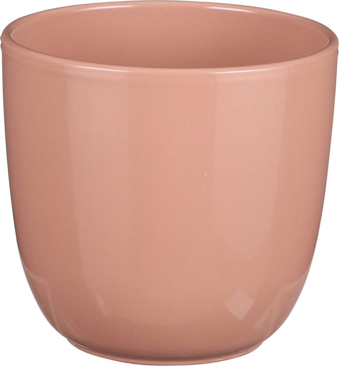 Mica Decorations Plantenpot/bloempot Tusca - Lichtroze - keramiek - glans - D13.5/H13 cm