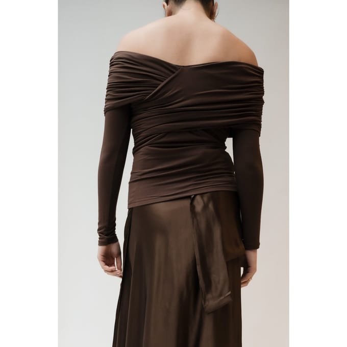 VIVEH Boxus Top Walnut Taglia: 40 | Maglie a manica lunga Outlet | Donna | Marrone