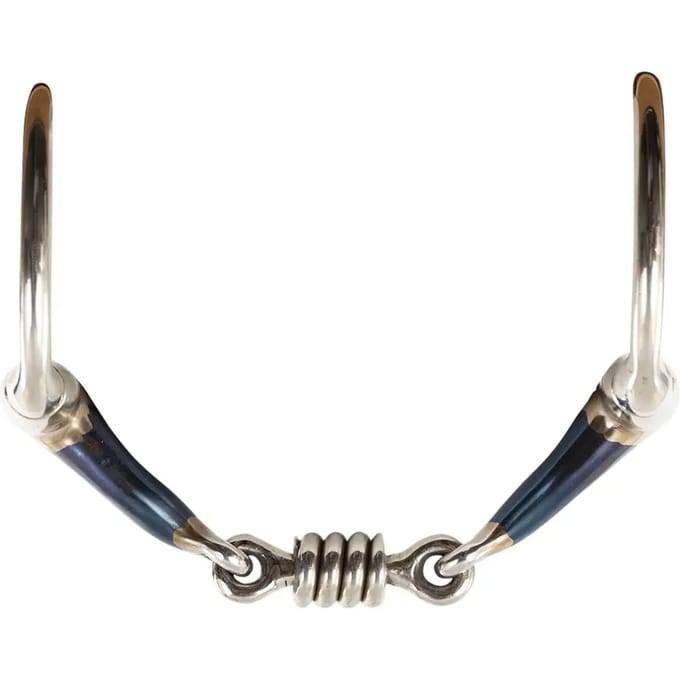 Dubbel snaffle bit voor paarden in rollen BR Equitation