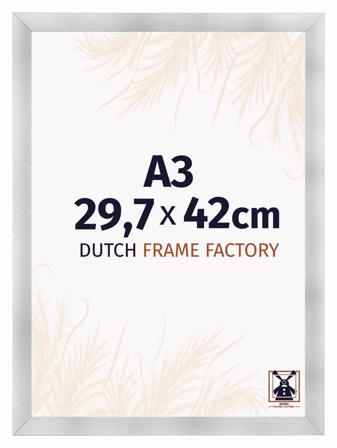 Fotolijst A3 29,7x42 cm - MDF - Aluminium Geborsteld - Praag