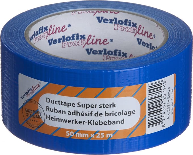 Verlofix Duct Tape Blauw – Extra Sterk – 50mm x 25m – Waterbestendig