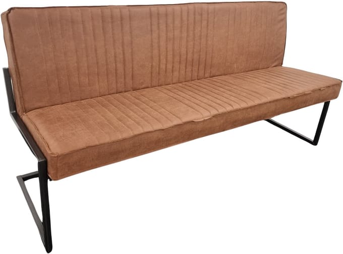 Eetkamerbank Charlie - 185 cm - Micro Leder - Cognac