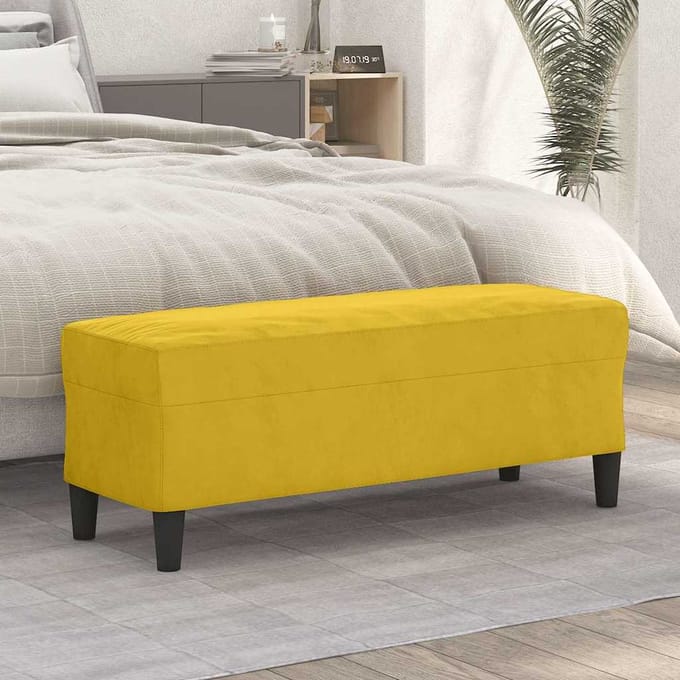 vidaXL Bankje 100x35x41 cm fluweel geel