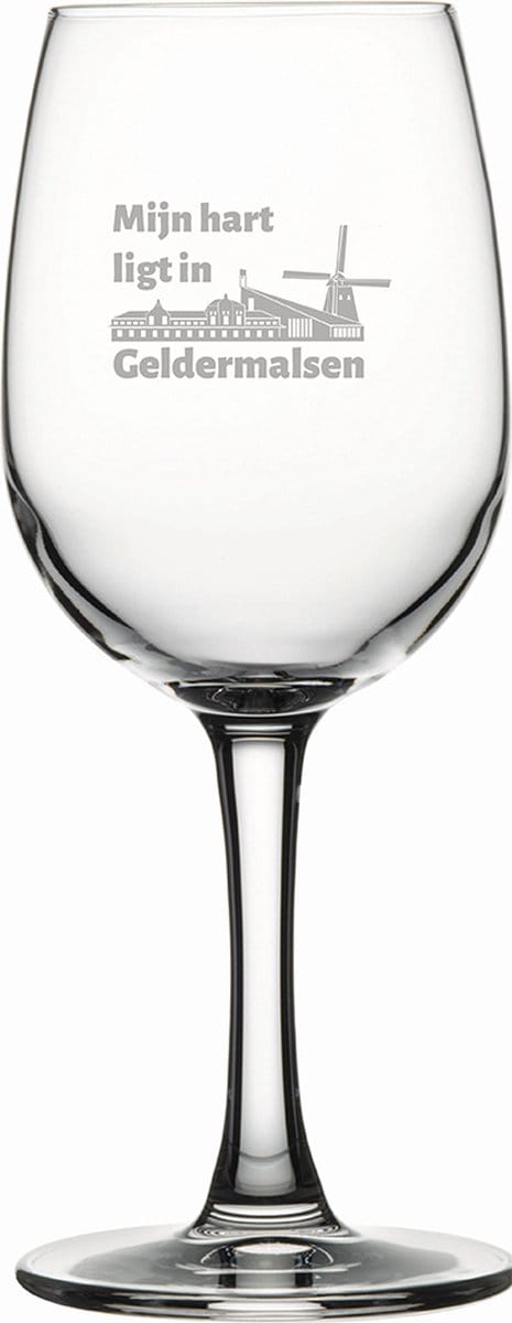 Gegraveerde witte wijnglas 26cl Geldermalsen