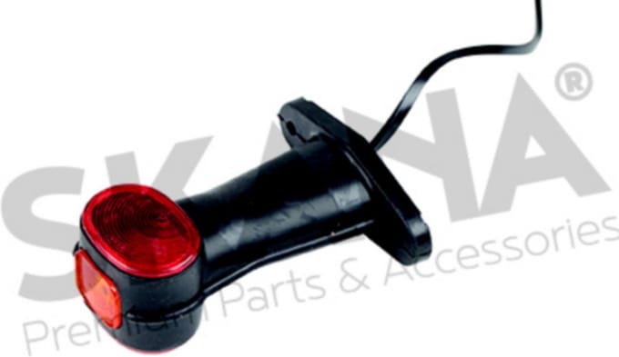 ROOD-WIT breedtelicht op rubberen staaf "Superpoint II" met 1 m kabel.