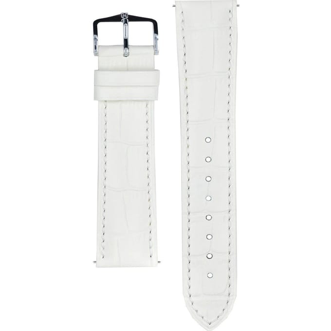 Hirsh Horlogeband Duke Wit - Leer - 22mm