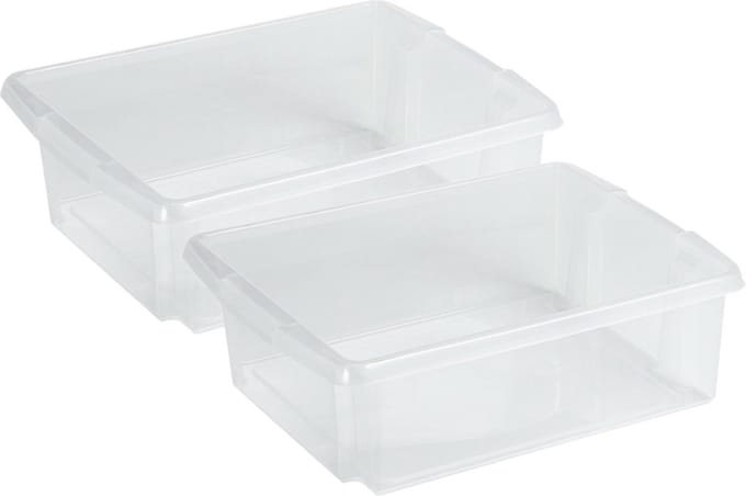 Sunware Opslagbox Nesta - 4x - kunststof - 17L - transparant - 45 x 36 x 14 cm - stapelbaar